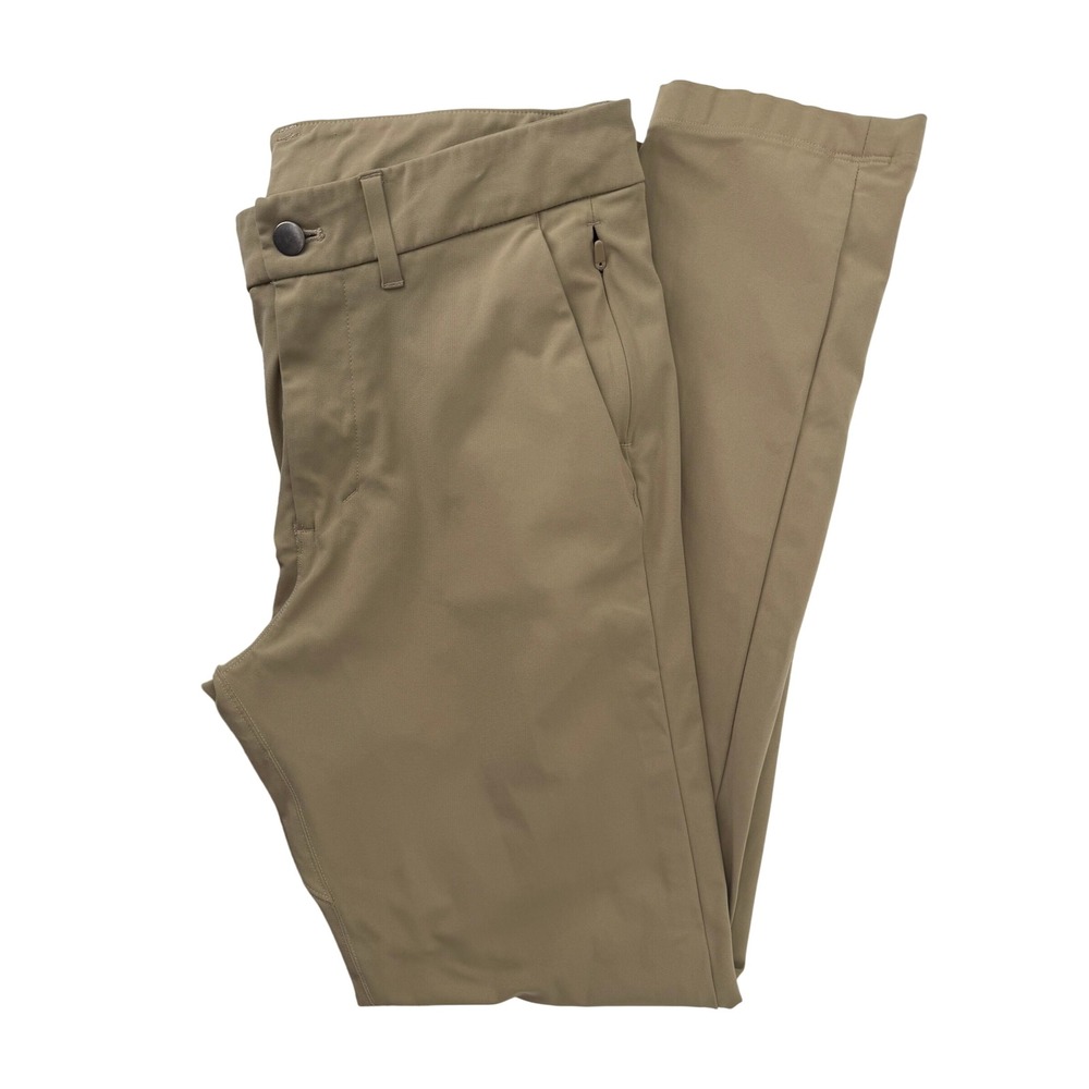 Lululemon Commission Slim Fit Pant Khaki Tan Warpstreme Mens 30 x 30